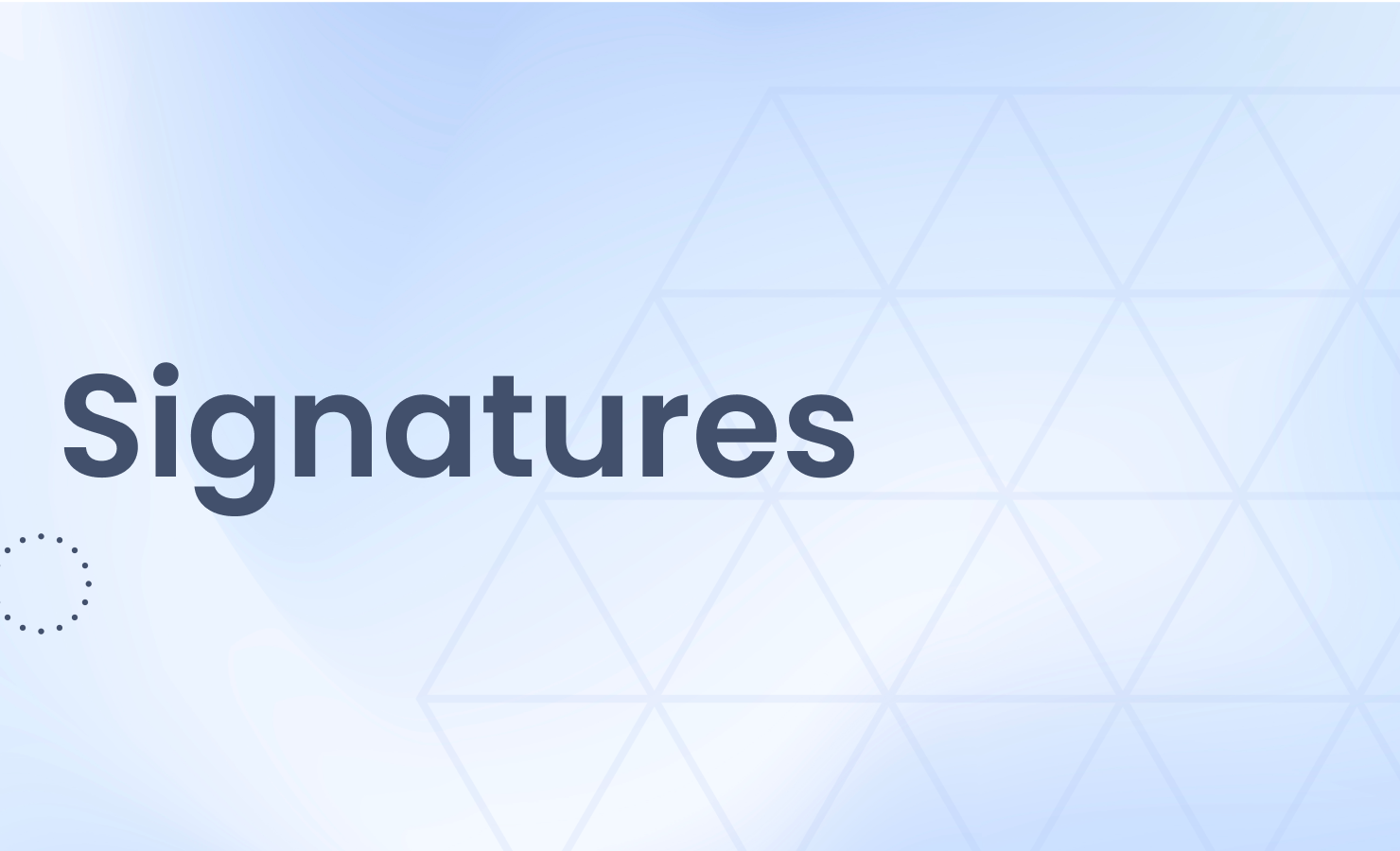 Intro to Signatures