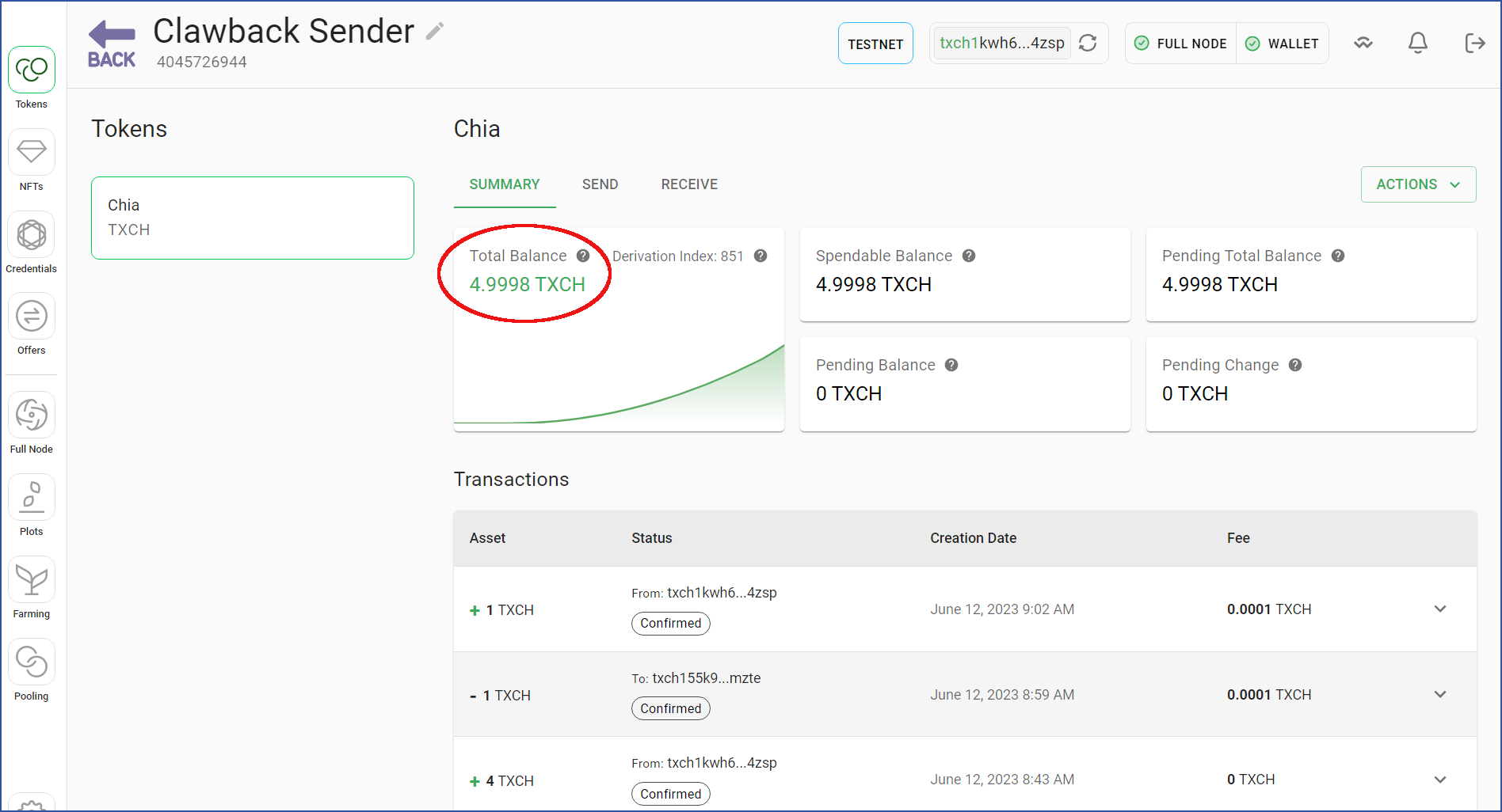 Two tx fees have been withdrawn