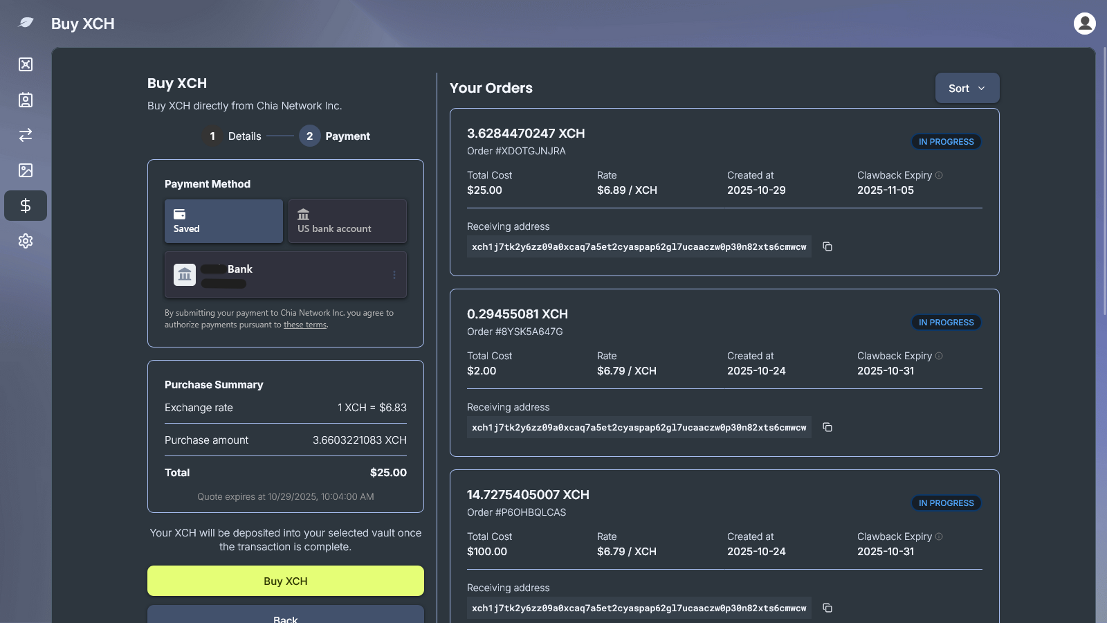Review transaction details