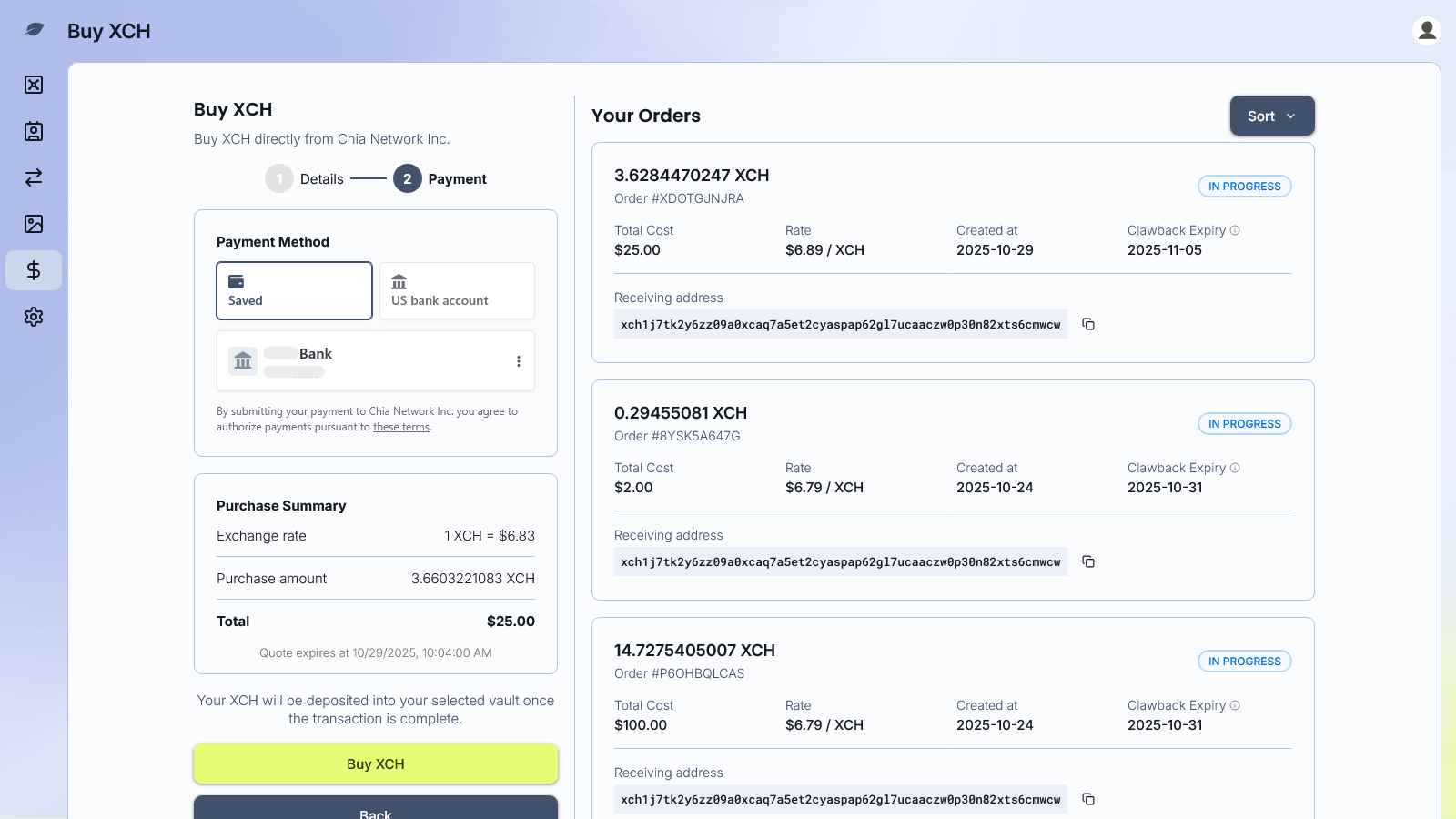 Review transaction details