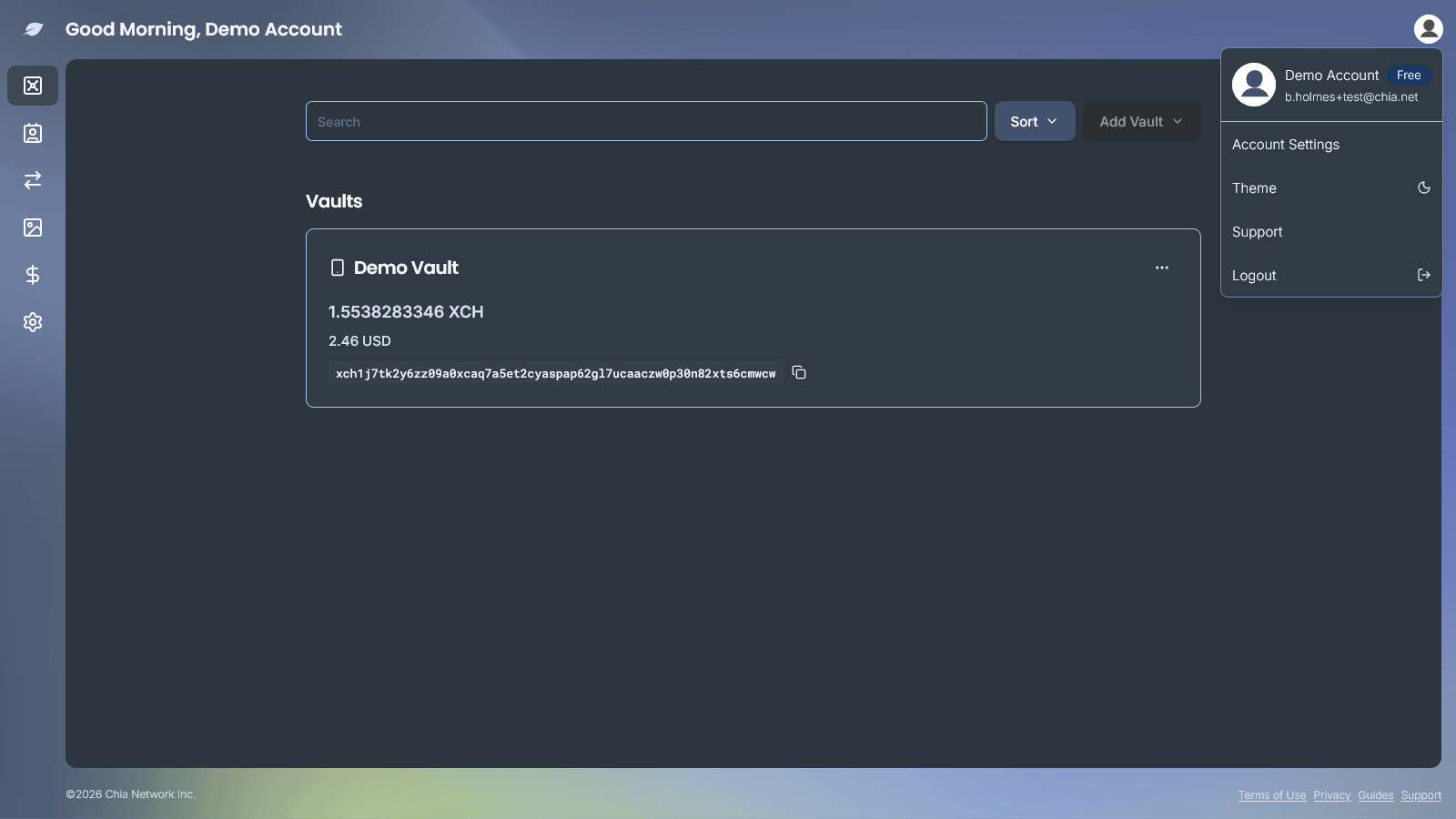 Open Support from the account menu