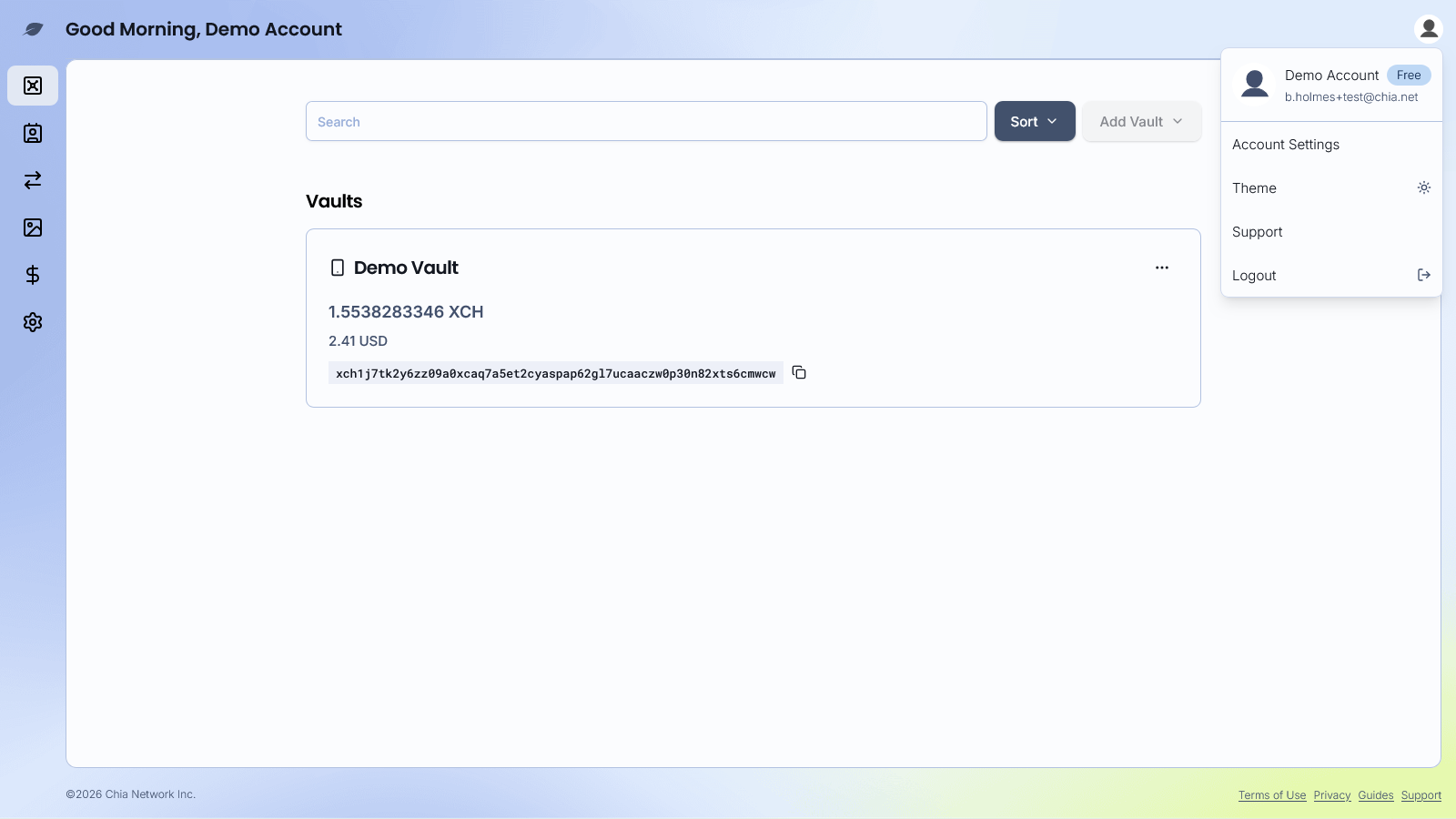 Open Support from the account menu